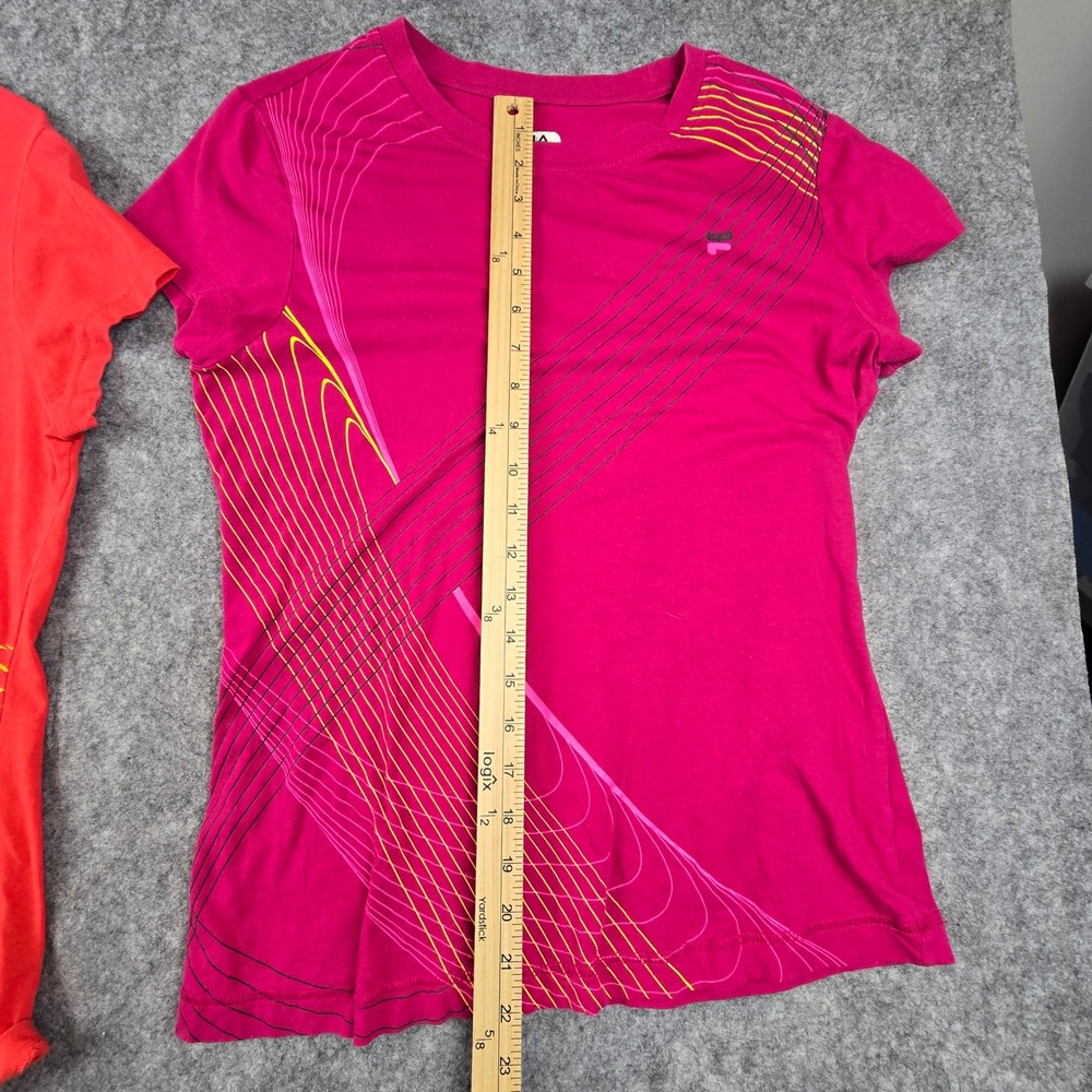 Fila Sport Womens Graphic T-Shirt Bundle Set of 3 Red Grey Pink Size Medium - Picture 8 of 12